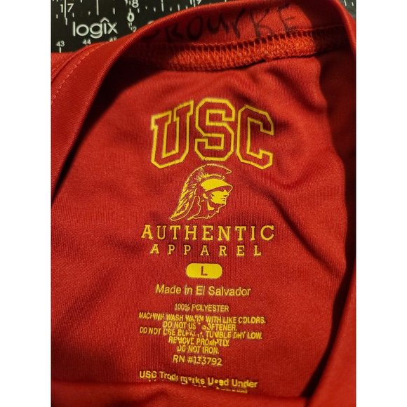 USC University of Southern California Size L Red Gray Athletic T-Shirt READ - Picture 5 of 5